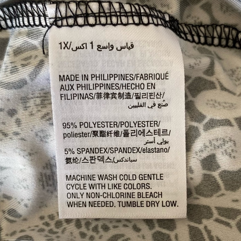 INC INTERNATIONAL CONCEPTS Top Long Sleeve Lace Print Black White Women 1X - Picture 13 of 13